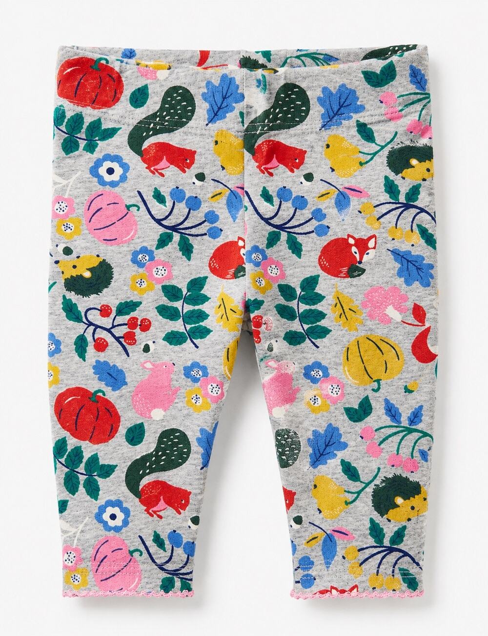 Baby Boden Gray Woodland Print Leggings (0-3M)